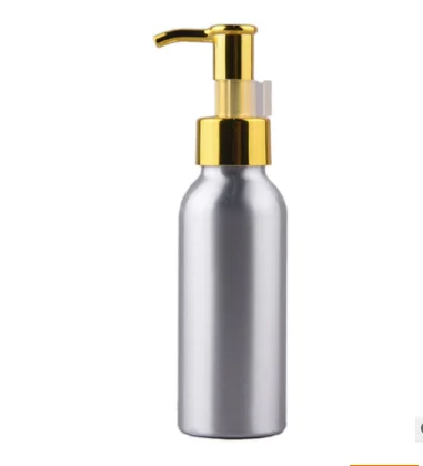 Customized 500 ml 250 ml 200ml  Aluminum Lotion Pump Gold Dispenser Shampoo Lotion Aluminum Bottles