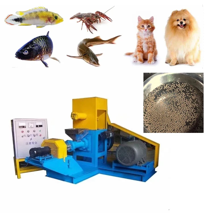 2024 Hot sale single screw fish feed mill machine 200kg pelletizer machine for fish feed