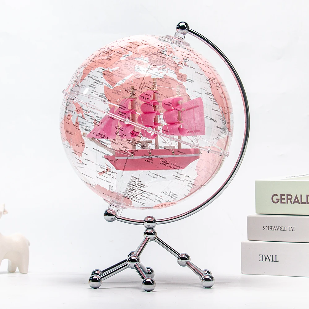 Wellfun New Products 2024 Mova Decoration World Sailboat Novelty Gifts Globe Earth Globe Decor Globe
