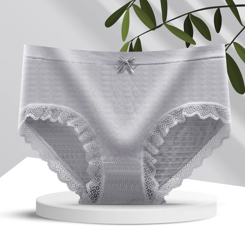 Breathable Comfort Briefs Cotton Lady Panties Print New Plain Dyed Arriving and Design Lace Knitted Woman for Women Adults