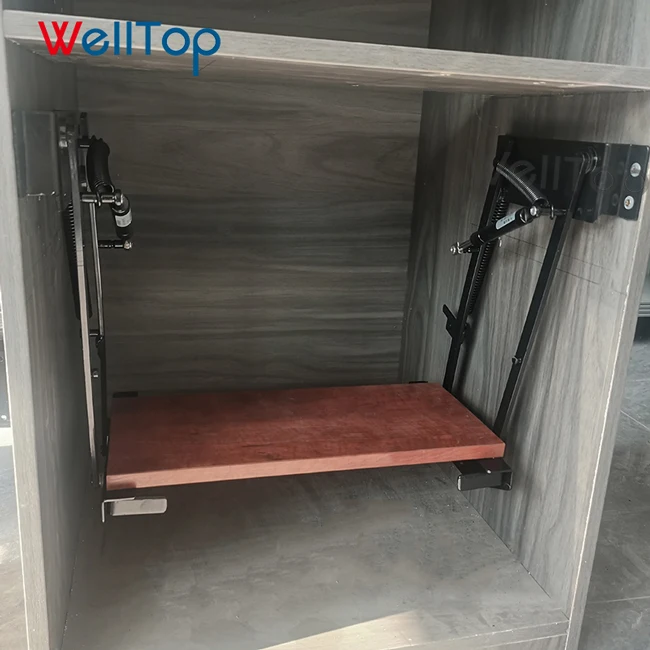 Wholesale Furniture Hardware Accessories Black Kitchen Lift Mechanic Cabinet Hidden Mechanism Soft Closing Coffee Table Bracket