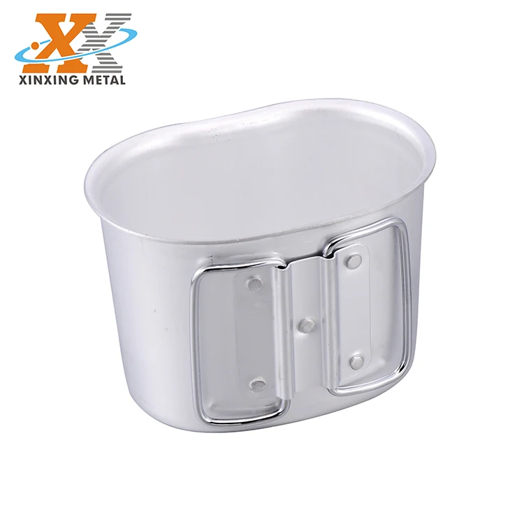 Hot Sale White Washed Finished 0.7L Aluminum Cup Outdoor Cup With Handle