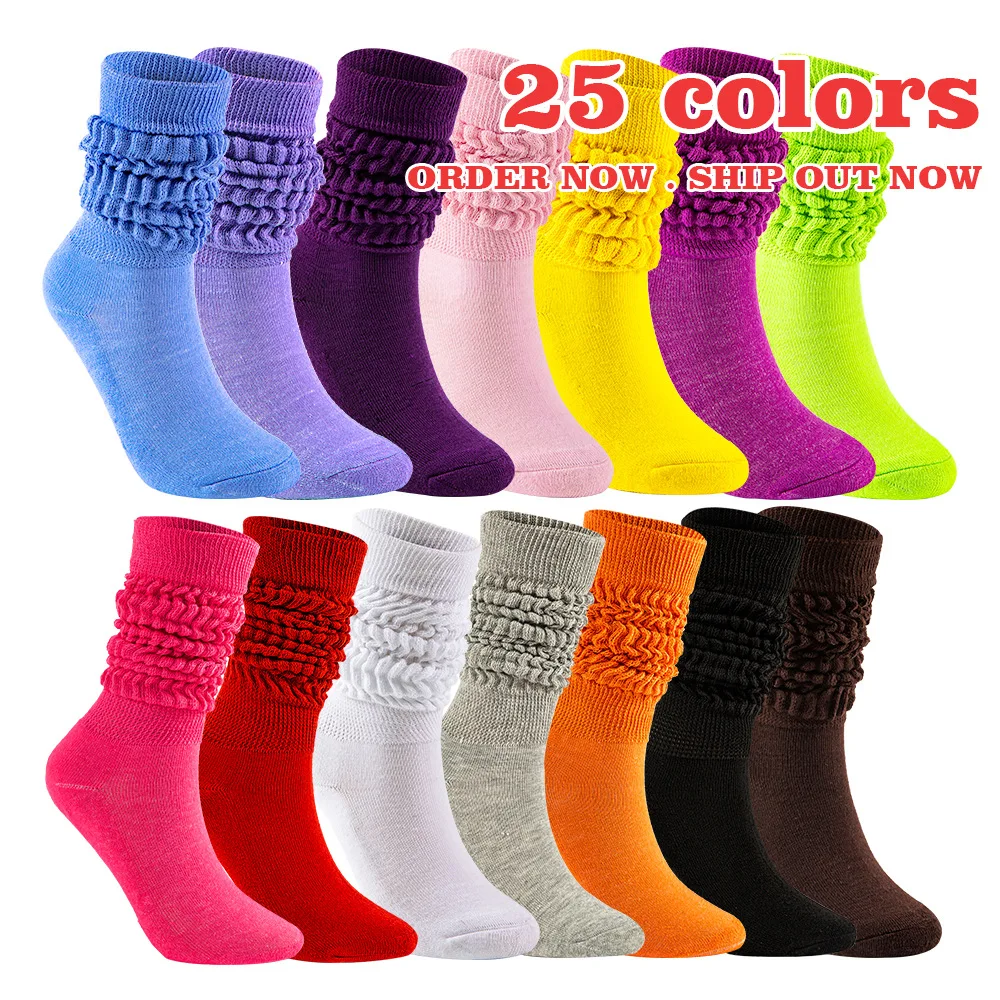 wholesale women white slouch socks long slouch socks all cotton slouch cotton socks for women girl