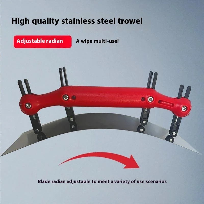 Adjustable Stainless Steel Arc Trowel Scraper Industrial Grade Putty Paint Tool with Squared Features Artifact Arc Scraper