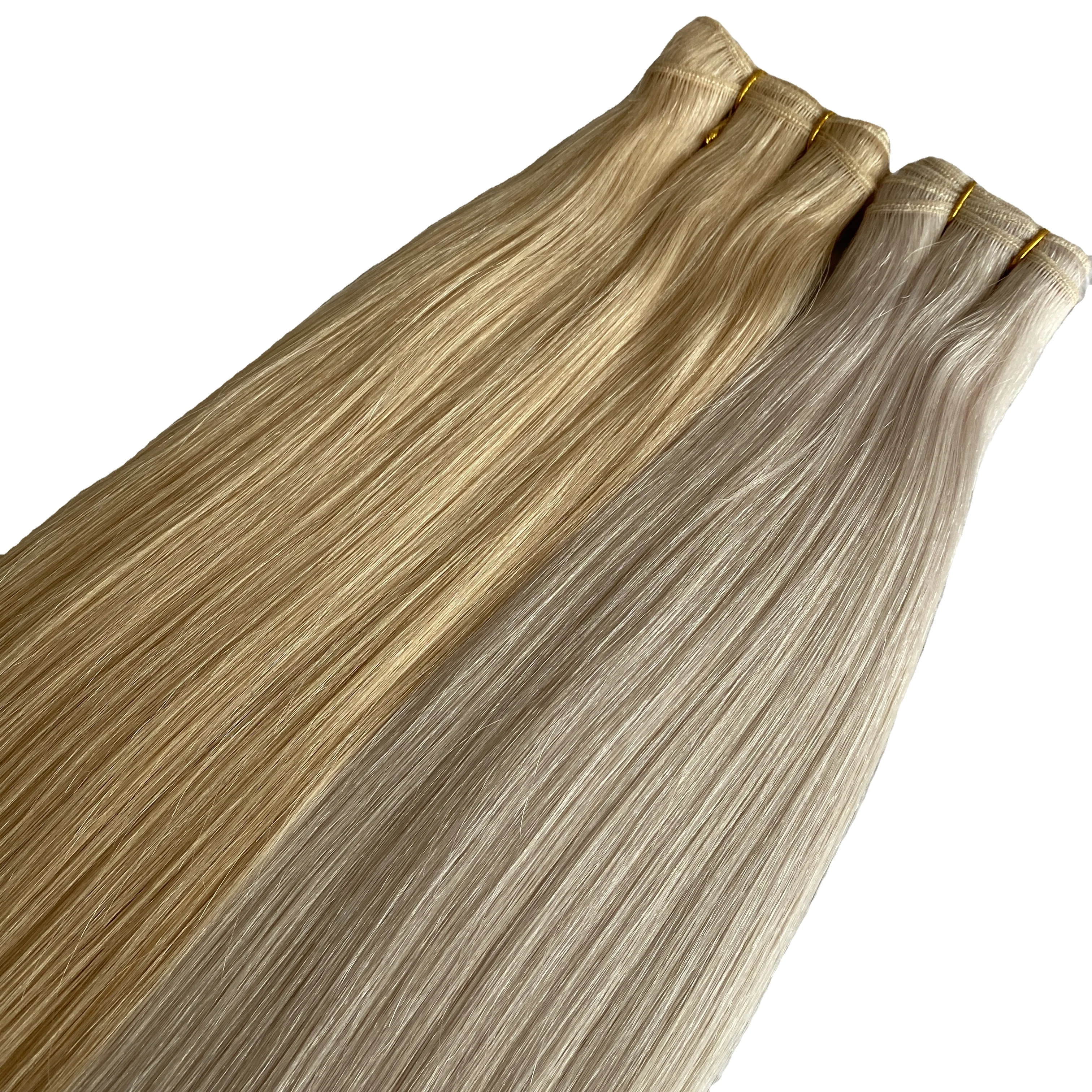 
Weft Double Drawn Machine Weft Cuticle Aligned 613 Blonde Color Indian Human Hair Weft Weave 