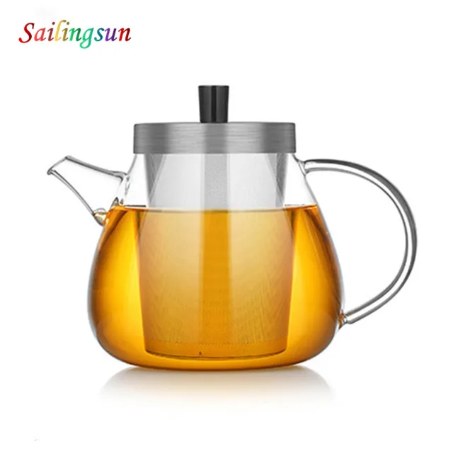 unique modern design high clear oven safe flame free borosilicate glass tea pot