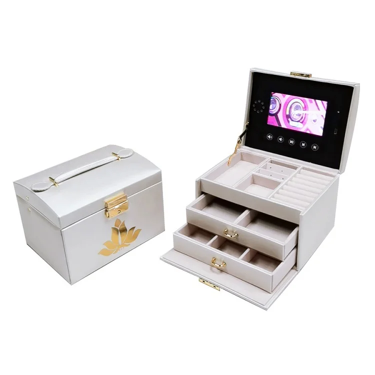 
Surprise gift packaging cardboard display screen player lcd video box jewelry box with lcd video 
