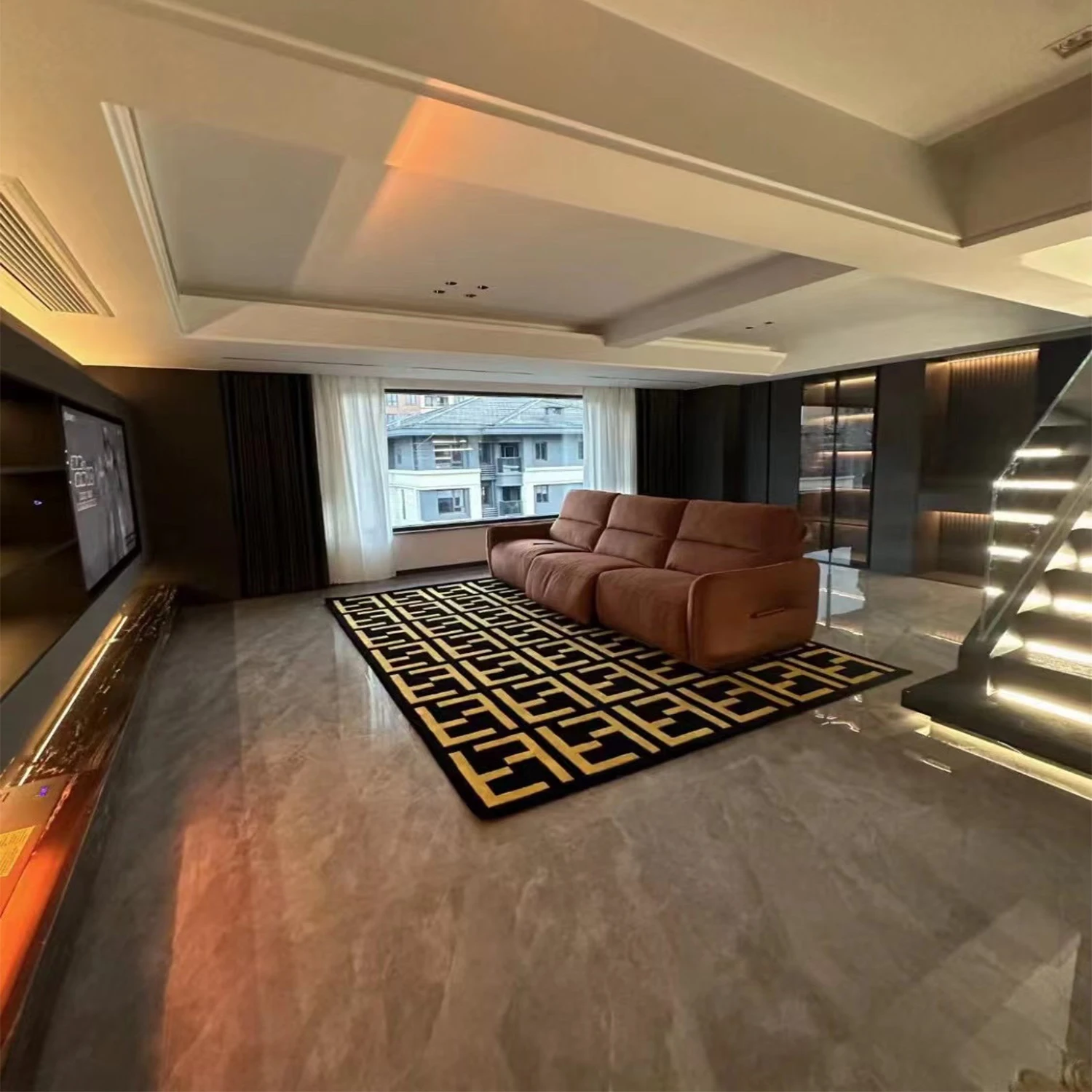 FMT Luxury Hotel Room Handtufted Carpets Handmade Wool Round Rugs