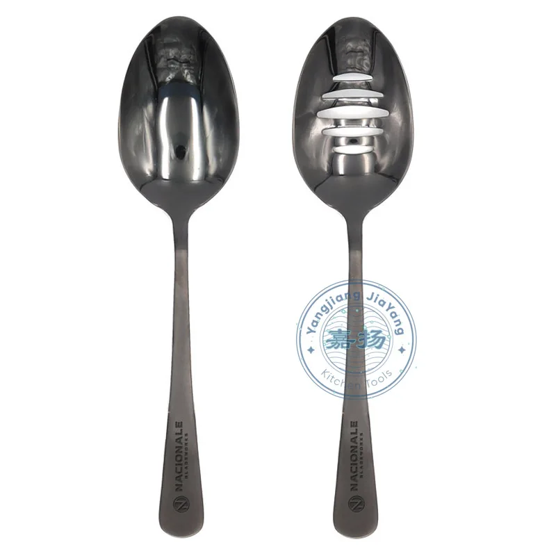 (JYKT-CS001-series) in Stock Stainless Steel 18/8 Chef Plating Sauce Spoon Set with Solid / Slotted / Perforated Bowl
