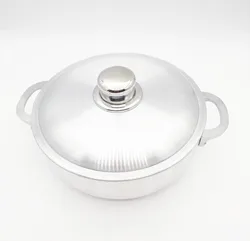 Made in China Durable household aluminum pot double ear aluminum flat bottom soup pot