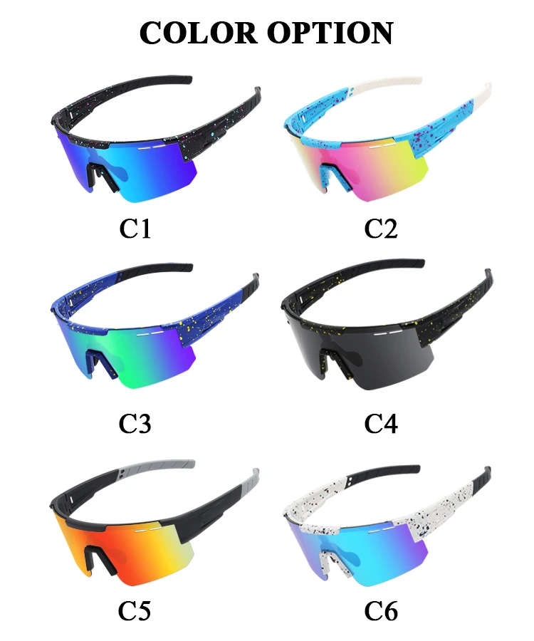 Fashion square frame black polarized uv400 bike cycling oversized outdoor running glasses sports sunglasses
