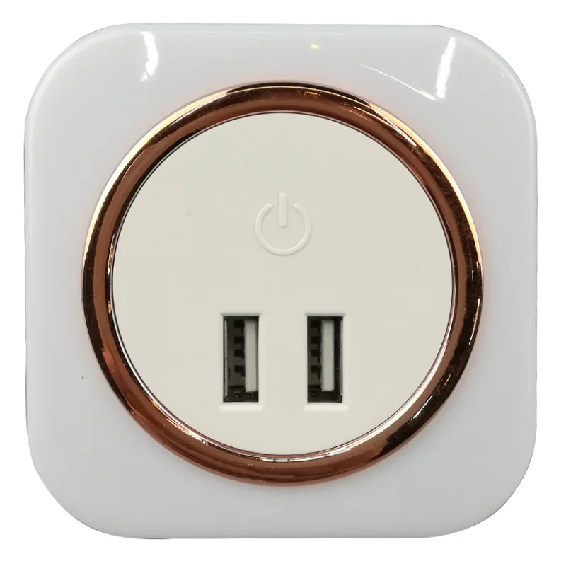 High quality fast charger touch sensitive led night light  with dual USB for bedroom