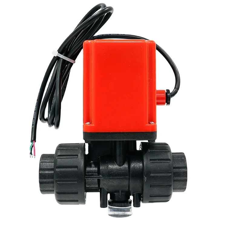 Hephis PVC Electric Ball Valve 2 /3 Ways Electric Ball Valve Plastic Actuator Control Valves For Chemical Electric Actuated Ball