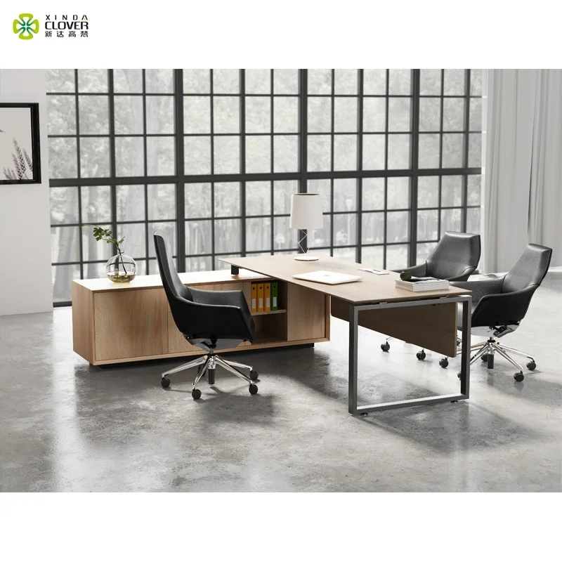 Modern L Shape Complete Executive Desk Office Furniture Set For Manager Table