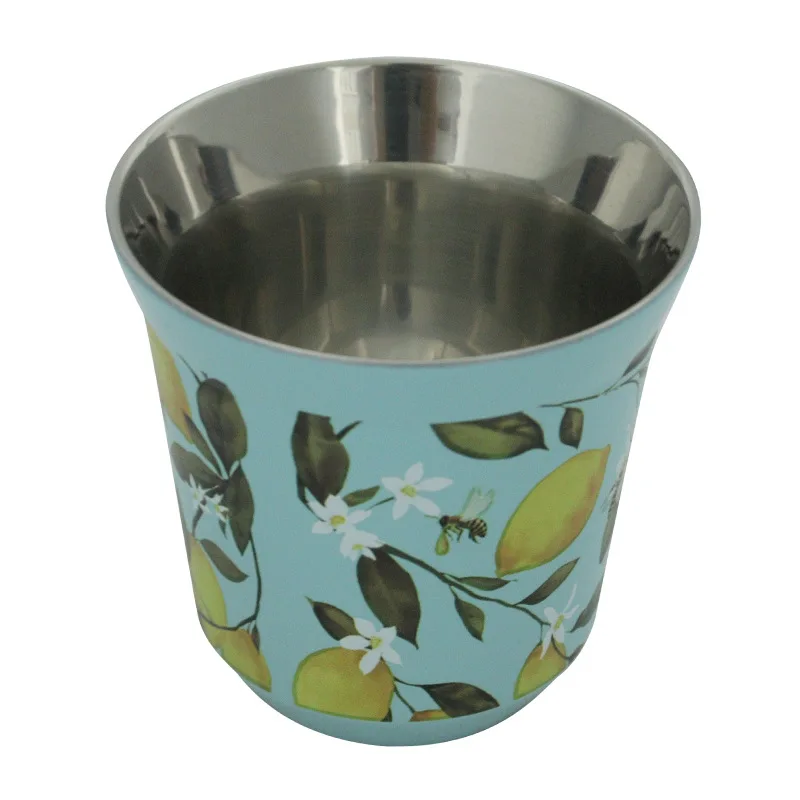 80ml Stainless Steel Espresso Cups Black More Color with Custom Logo Arabic Coffee Mug Double-Layer Heat Insulation