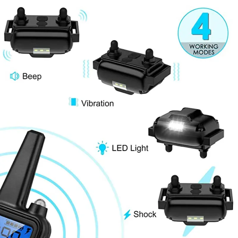 Amazons Online Morocco Waterproof Rechargeable Adjustable Remote Nylon Electric Dog Collar For 3 Dogs