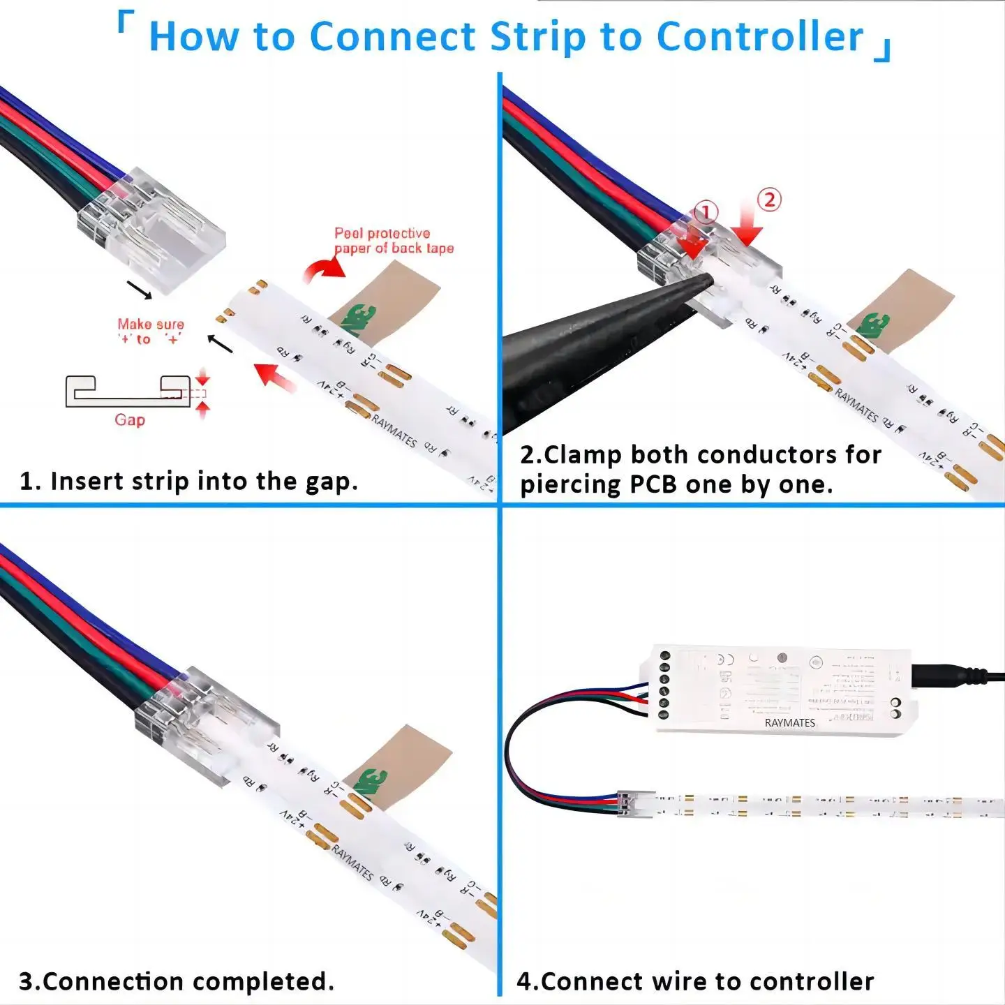 Raymates  UL  high quality 3M 9495LE tape 24v IP20  576LEDs  RGB led light colorful Flexible COB led strip