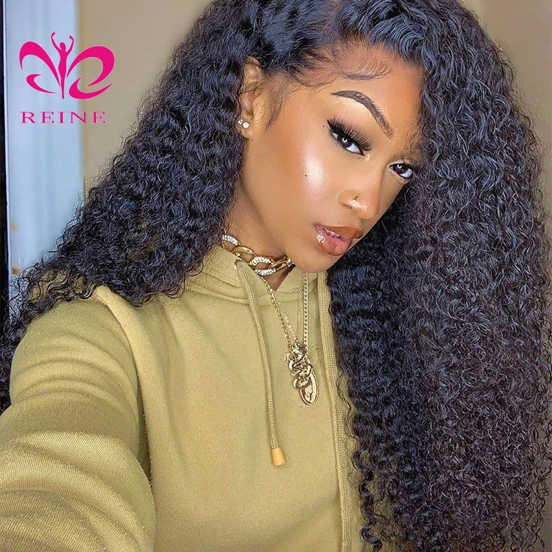 New Fashion Brazilian Women Hair Kinky Curly Lace Frontal Wig Human Hair,Full Stock 100 Human Hair 150% density Lace Front Wigs