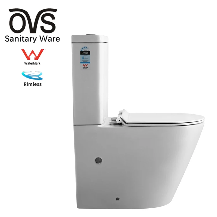 OVS Watermark Australia Advanced Technology Toilet Ceramic Bathroom Wc Matt White Color Australian Two Pieces Toilets