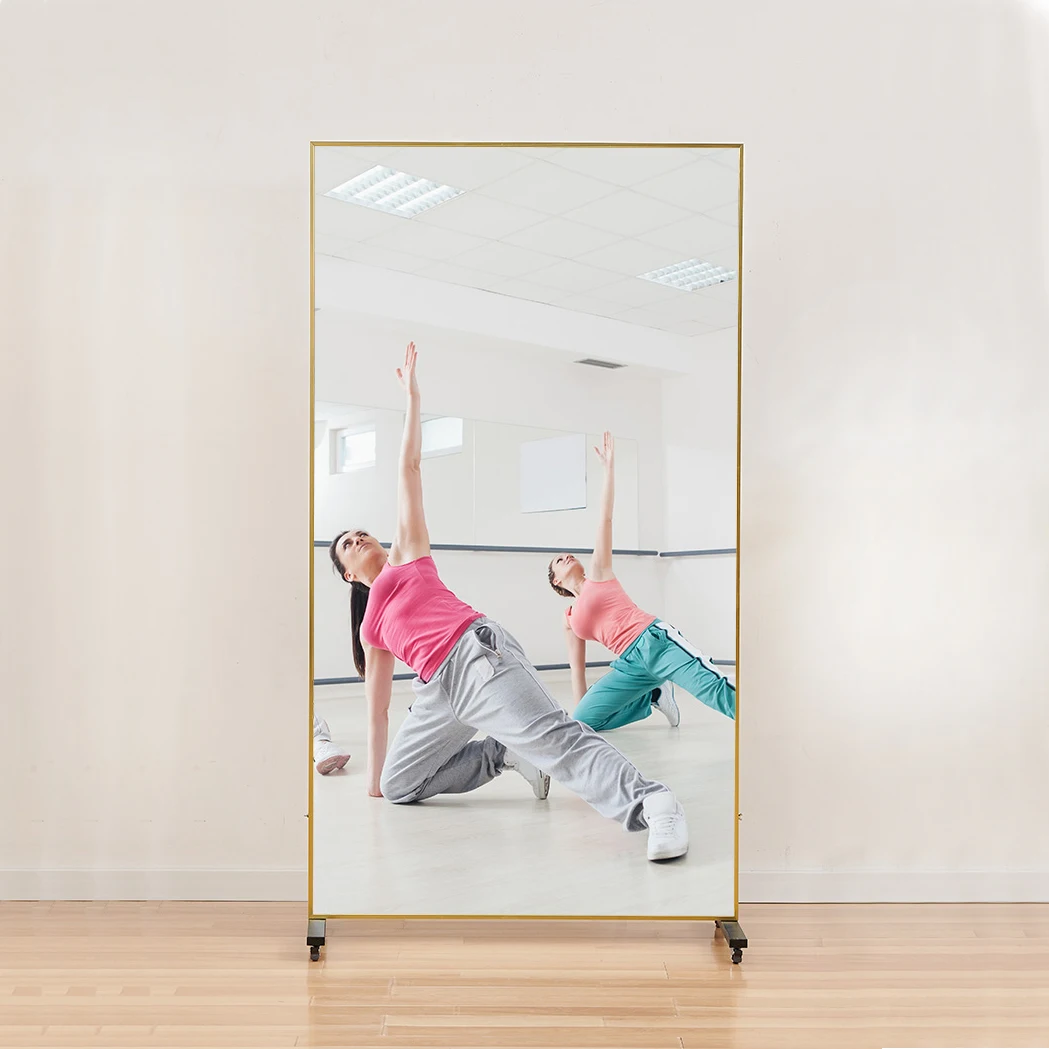 Tall Wall Frameless Full Length Mirror for Gym Decorative Plastic Compact