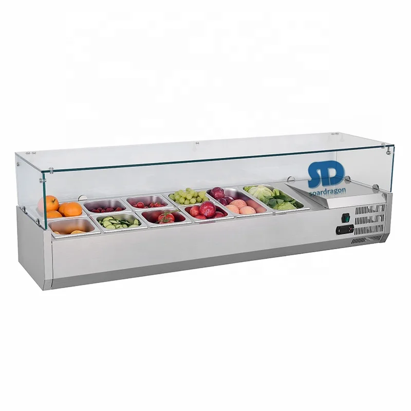 Soardragon Salad Prep Refrigeration Working Counter Buffet Salad Refrigerator with drawers