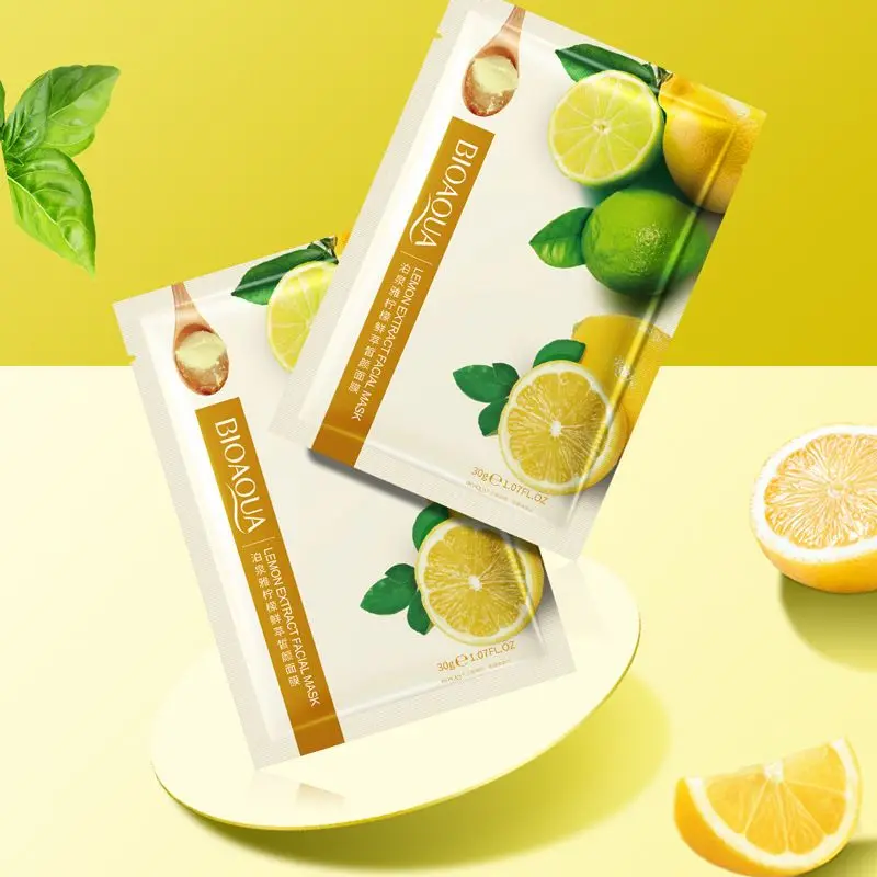 Лимонная упаковка для лица увлажняющая и сжимающаяся поры украшение увлажнение кожи оптовая продажа