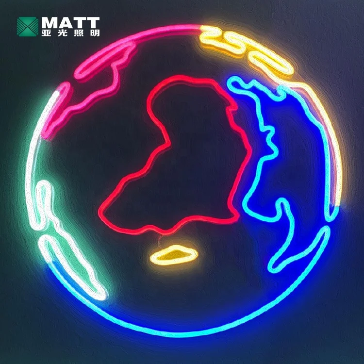 Матовая Прямая поставка Земля неоновая вывеска планета светодиодная световая Экология галактика электронные вывески для спальни настенный Декор