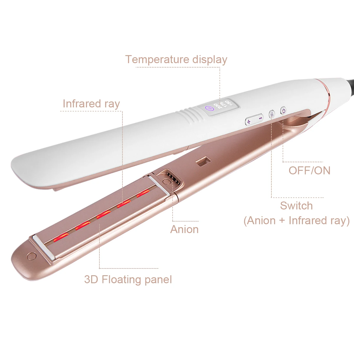2 In 1 Hair Straightener Curler Salon Professional Ceramic Titanium Hair Straightener infrared anion Flat Iron Straight Iron