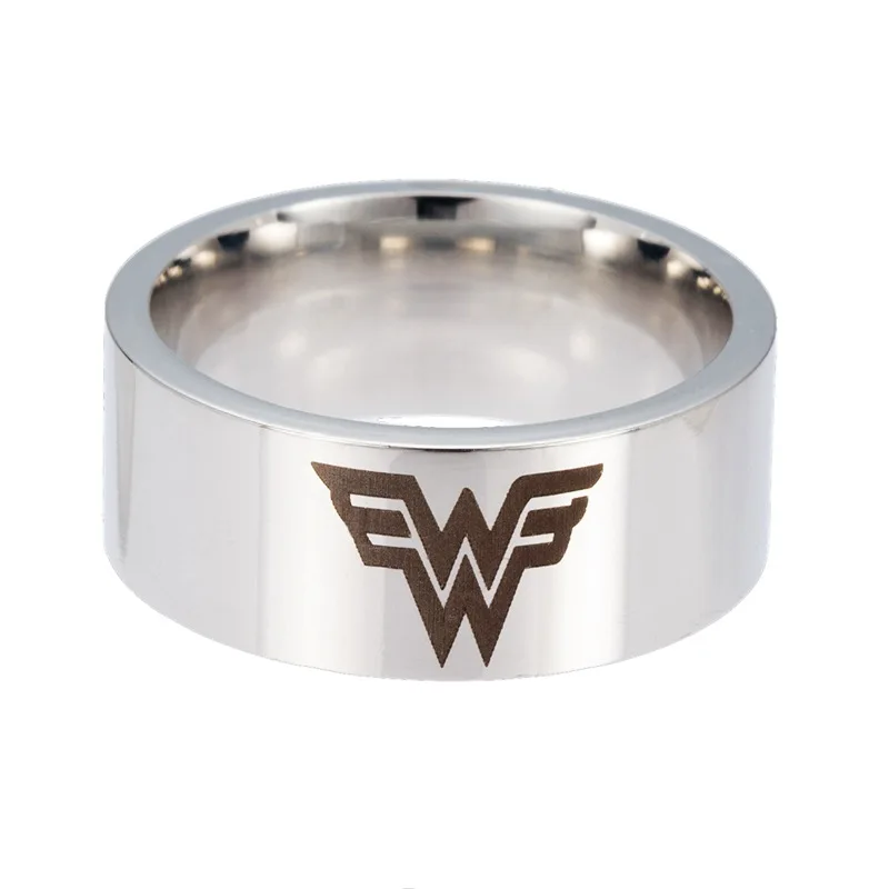 Fashion Movie Super Hero Wonder Women Ring Stainless Steel Titanium Rings for Women Men Boy Cosplay