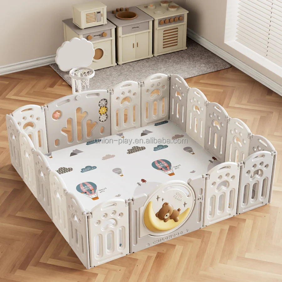 Multi-Combination Luxury Toddler Playyard Indoor Foldable Game Play Yard Baby Safety Plastic Fence Kids Playpens For Children