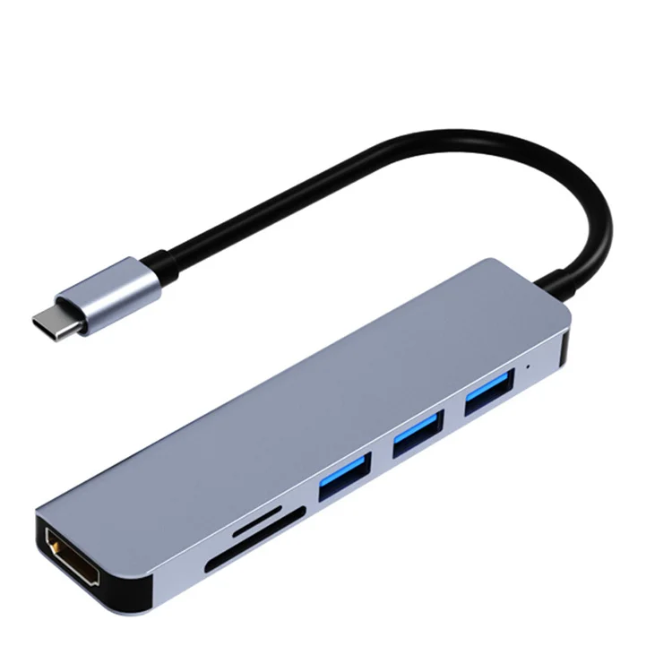 6 In 1 Usb Hub C Hub To Multi Usb 3.0 Adapter Ethernet Rj45 Lan Hdtv For Macbook Pro Type C 3.0 Splitter