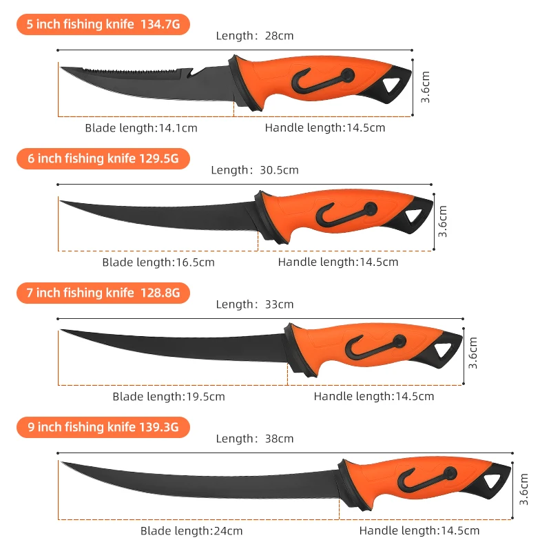 Fillet Knife Set , 4-Piece Professional Fishing Knife for Filleting and Boning