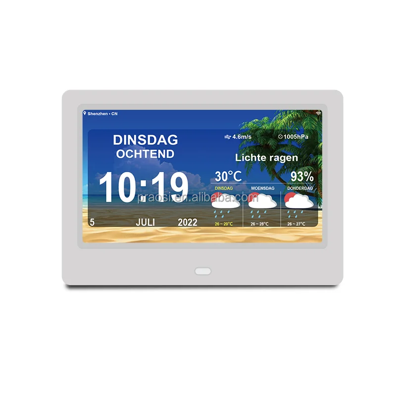 Red White Blue Color Extra Large Display AM PM 25 Alarms 7 8 10 12 15 Inch Digital Calendar Day Clock For Impaired Vision
