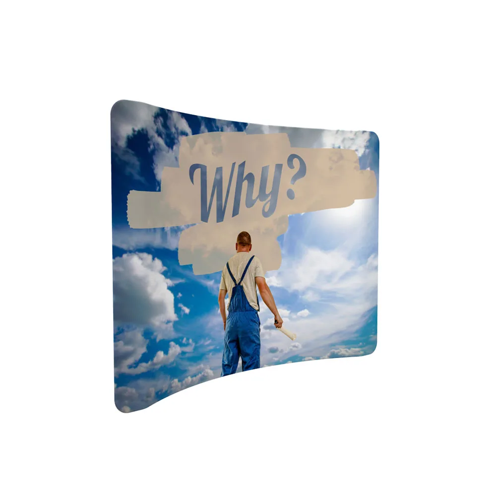 2022 Hot Sale Easy Set up Curved Tension Fabric Backdrop Stand with Stable Aluminum  Frame Structure  for Advertising Event