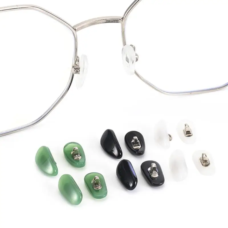 fashion eyeglass accessories black green eyeglass jade stone nose pads