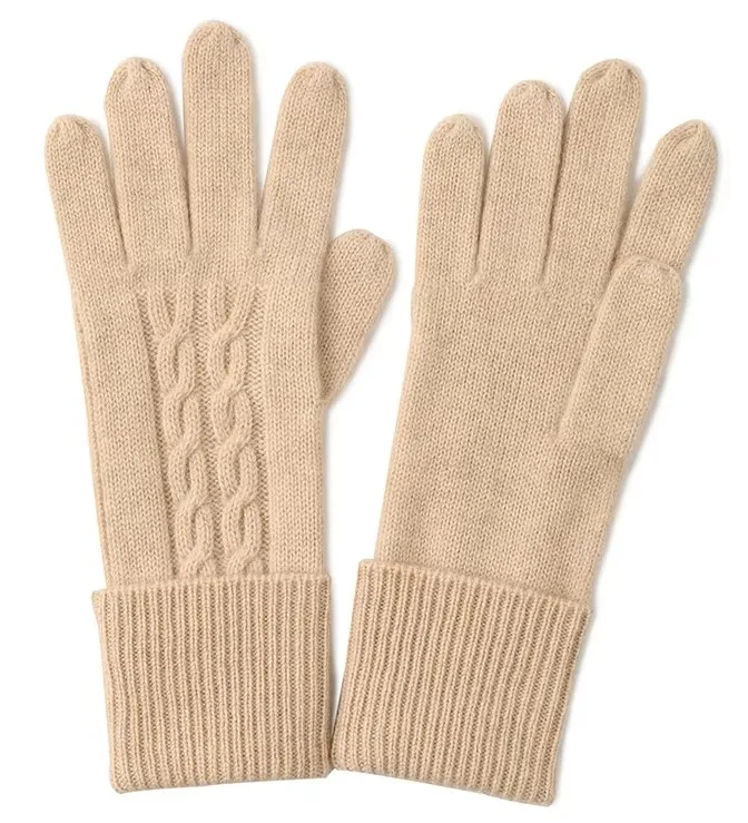 Custom Knit Cashmere Full-Finger Gloves Men Winter Warm Plain Color Touch Screen Gloves Manufacturer Fashion Accessories