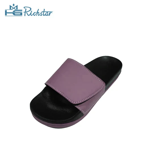 
PU ladies slipper design with hook and loop on the upper 