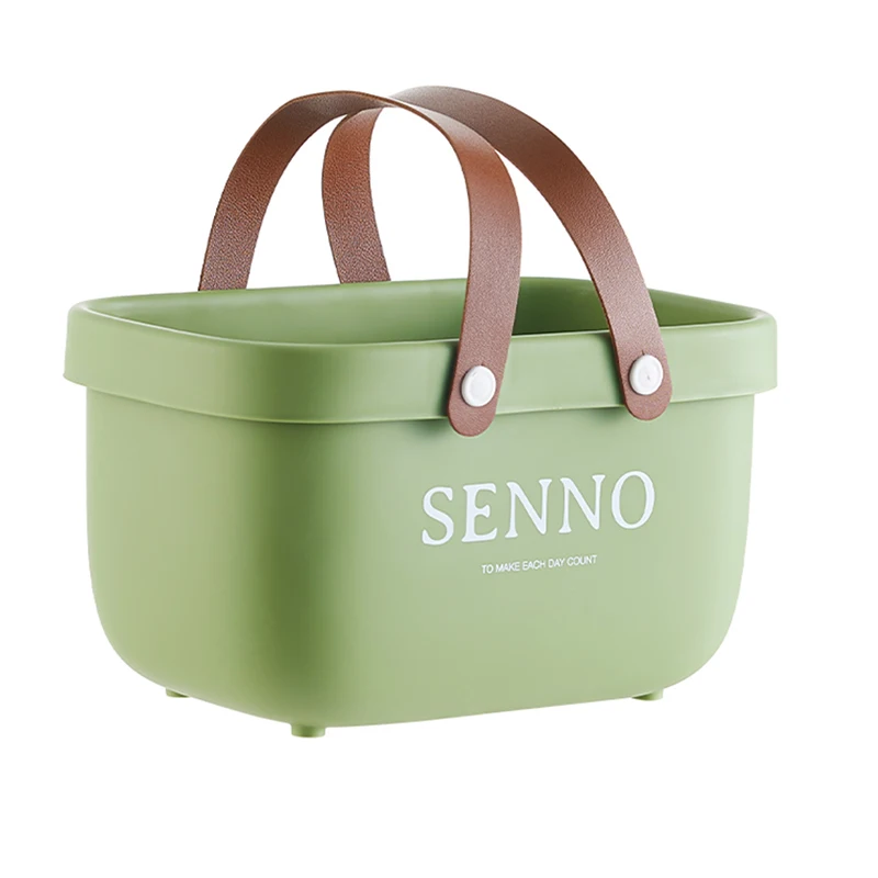 New  Home Bathroom Storage Basket Multifunctional Plastic Storage Basket with Handle
