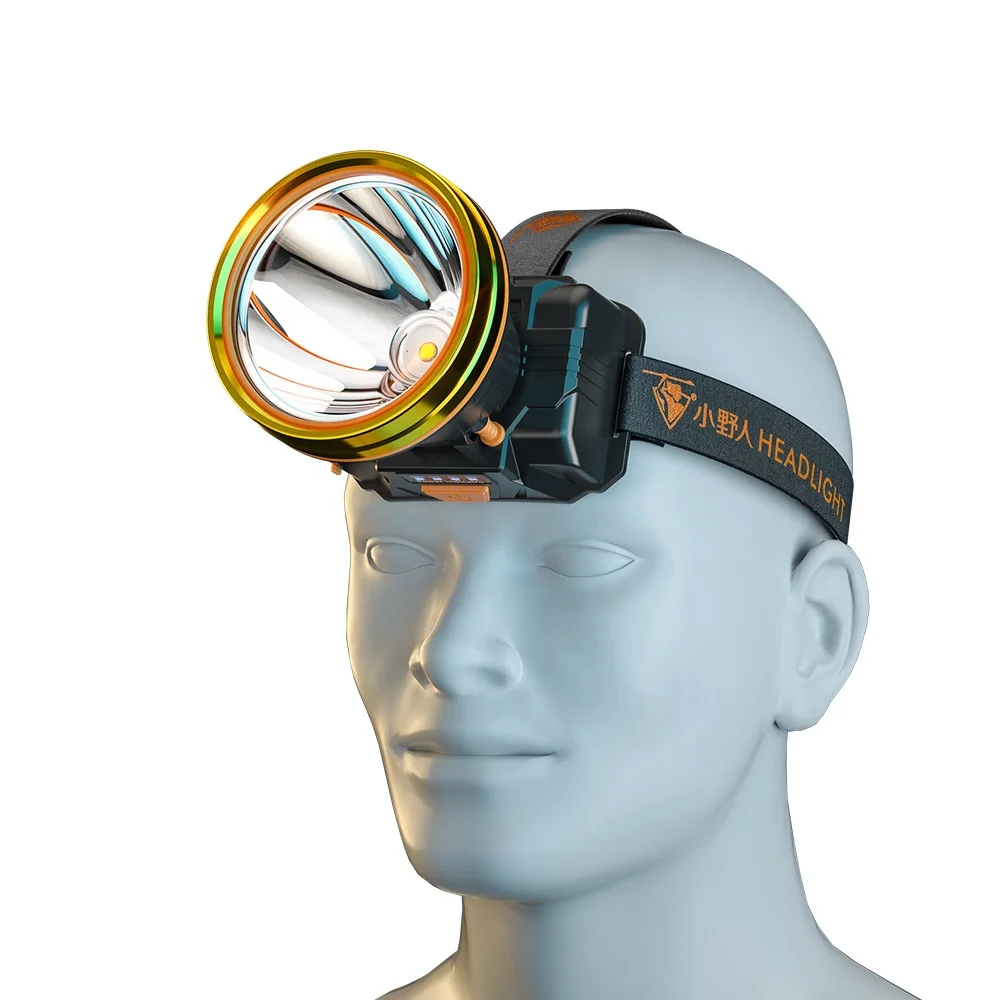 Portable Wholesale USB Zoomable Rechargeable Waterproof Head Light Three Modes with Power Display Led Torch Headlamp