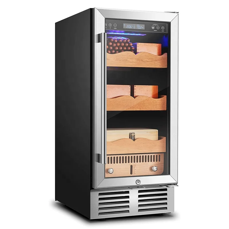 Automatic Humidity Control Cedar Shelves Wine Cigar Refrigerator