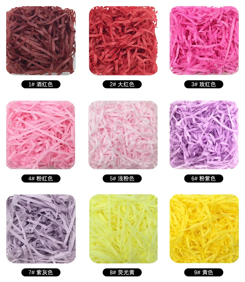 100g per bag decorative Colorful  Package Raffia Shredded Paper