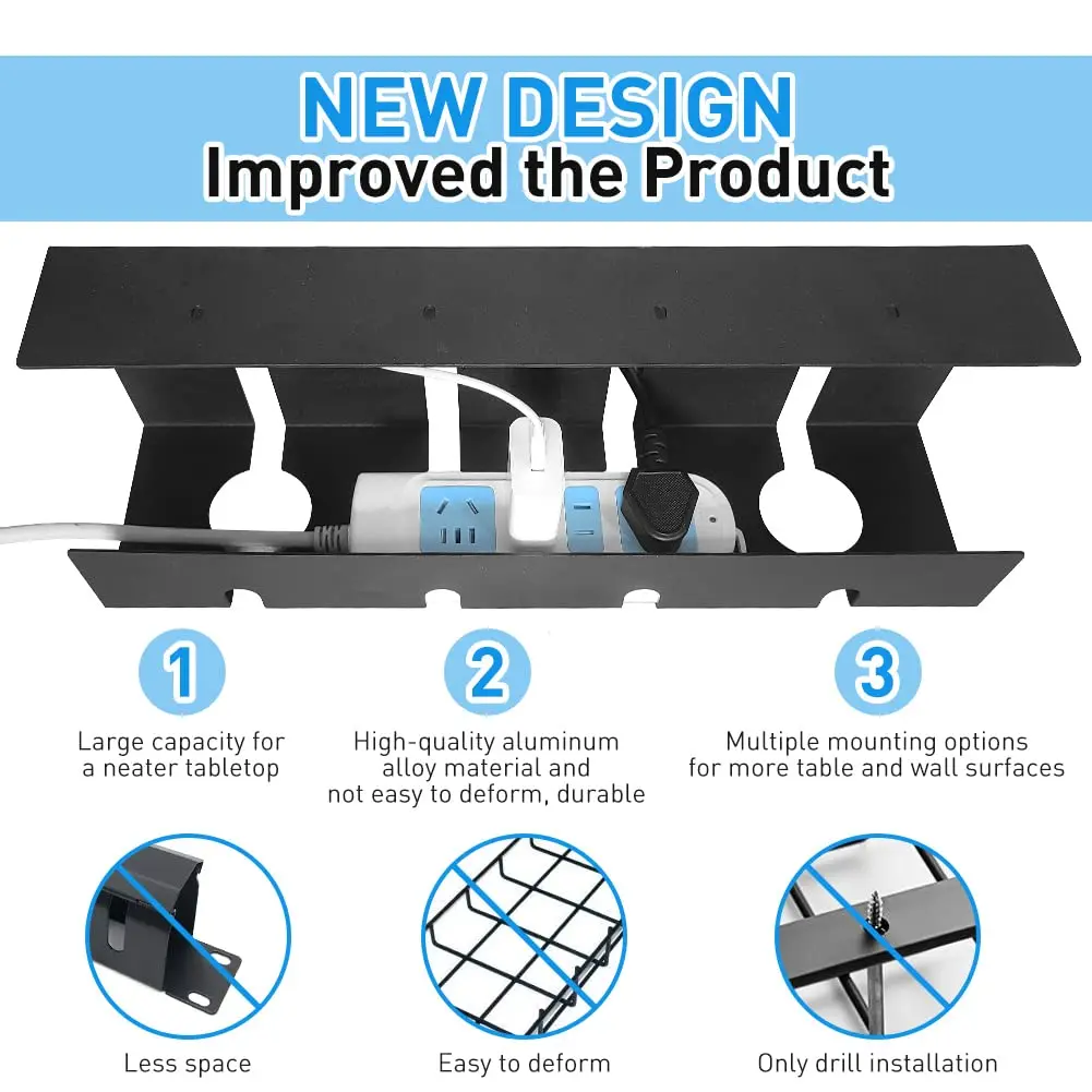 under desk cable management tray metal raceway wires cable tidy organizer office home cable tray