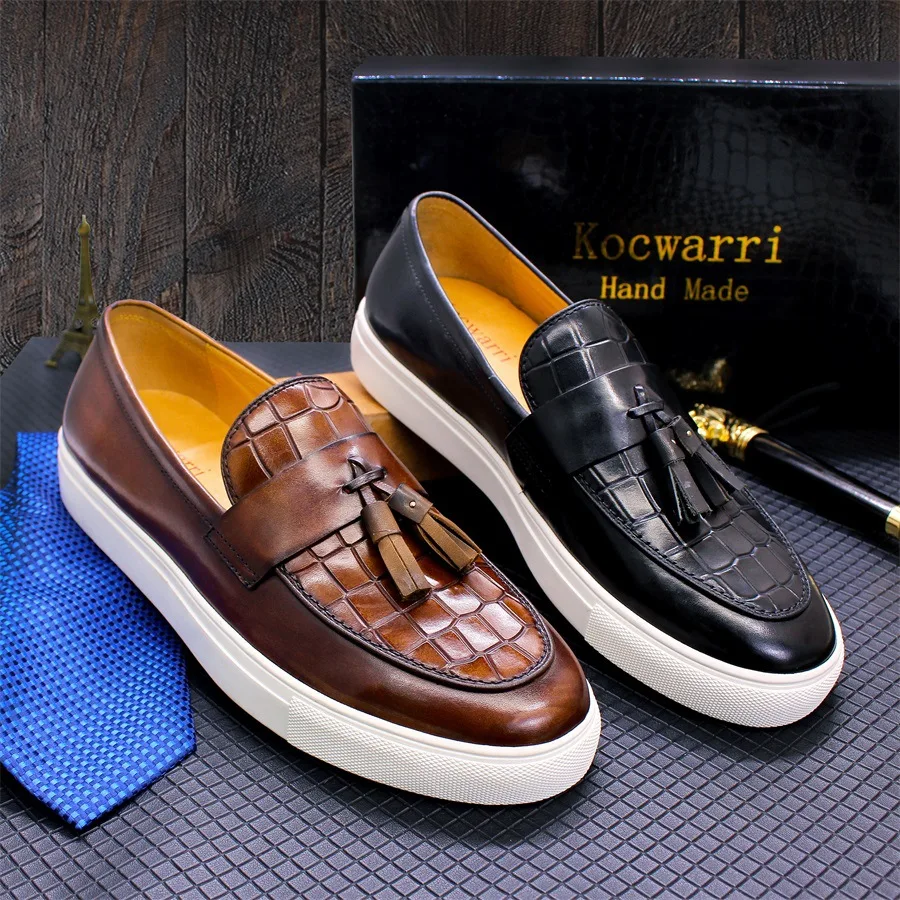 sh11290a Handmade Leather Monk Strap Sports Shoes with Tassel Walking Shoes