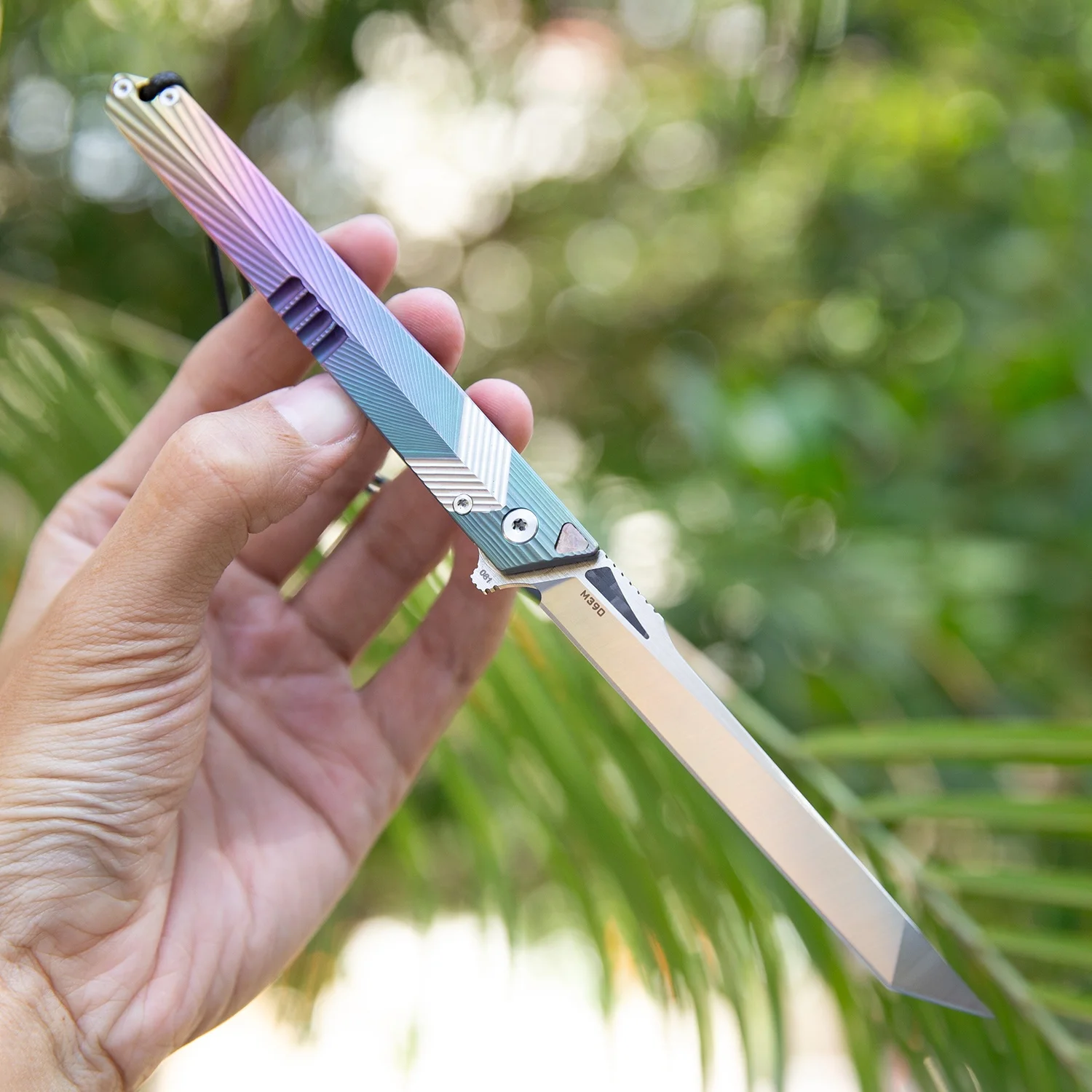 4in M390 Steel Blade Titanium Handle EDC Folding Hunting Knives for Men Outdoor Survival Tactical CEO Gentlemen Pocket Knife