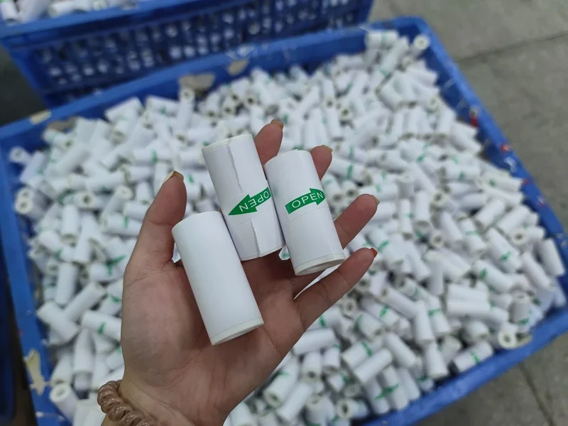 Self-adhesive Portable Mini Thermal Printer 57*25mm Paper Rolls Waterproof Vinyl Colorful Adhesive Label Paper Rolls