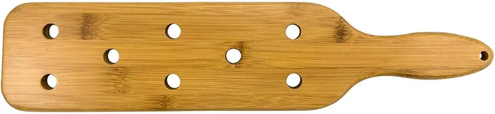 Весло для шлепки из бамбука-весло 16 дюймов с отверстиями для воздушного потока, толщина 1/2 дюйма с шлифованными краями и отверстиями