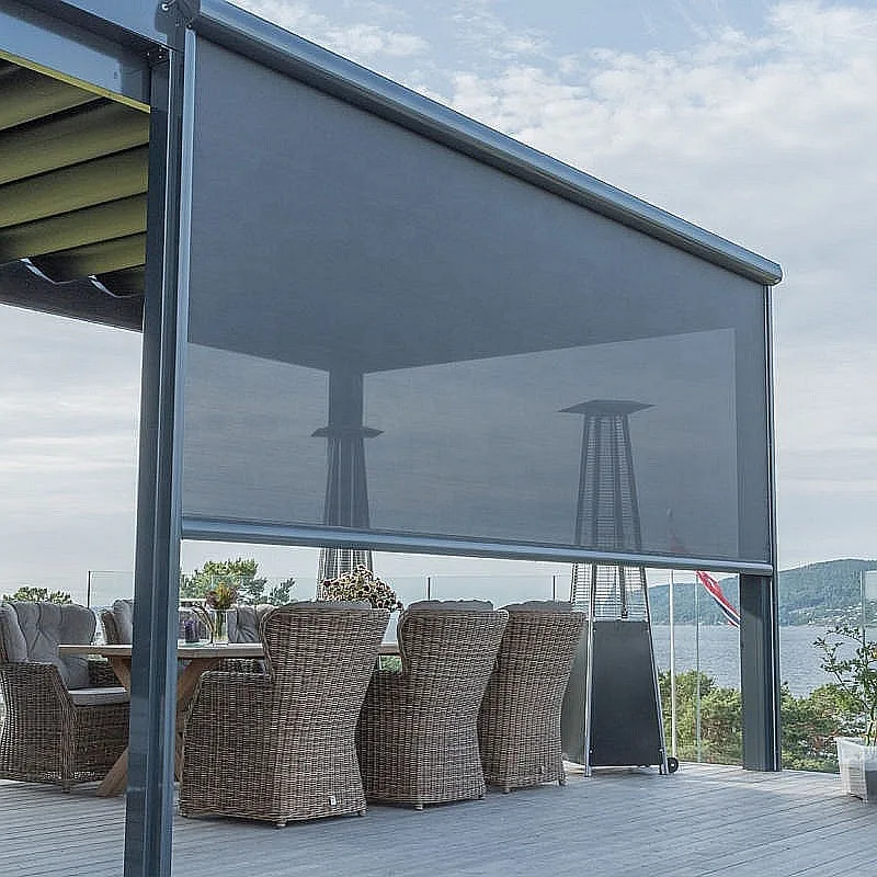 QINGYING Roman Roller Blinds Components Outdoor Automatic Windproof Offices Curtains