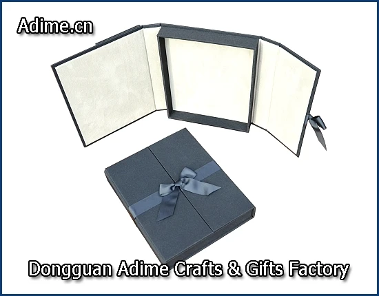 Leather ribbon photo album book packing box for wedding photography