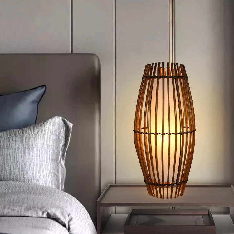 
hot sale modern with rattan table lamp desk lamp for indoor light lamps wicker rattan lighting fixture lights for home 
