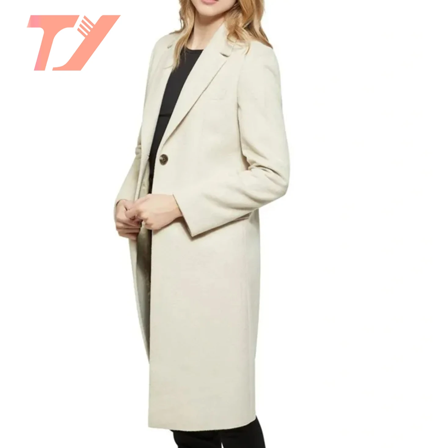TUOYI  Winter new woollen overcoat fashionable casual medium length slim woollen coat